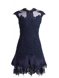 Mesh-insert fluted-hem lace dress by Jonathan Simkhai at Matches